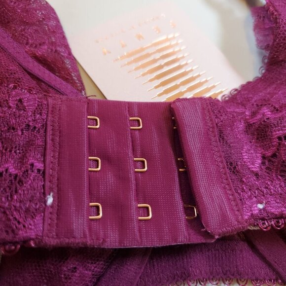 Savage X Fenty Chantilly Cascade Unlined Balconette Women Size 38 D NWT Lace - Picture 8 of 11